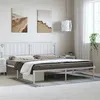 Image de vidaXL Bedframe met hoofdbord metaal wit 193x203 cm373942