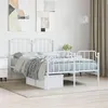 Image de vidaXL Bedframe met hoofd- en voeteneinde metaal wit 120x200 cm373952
