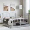 Image de vidaXL Bedframe met hoofd- en voeteneinde metaal wit 150x200 cm373956