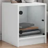 Image de vidaXL Tables de Chevet avec Portes en Verre 2 pcs, Armoire de Nuit, Table de Téléphone, Armoire Latérale, Meuble de 836344