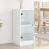 Image de Armoire latérale avec portes en verre blanc 35x37x75,5 cm