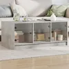 Image de vidaXL Table Basse avec Portes en Verre, Bout de Canapé avec Rangement, Table d'Appoint, Meuble de Salon Salle de Séjour 836416