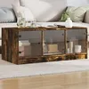 Image de vidaXL Table Basse avec Portes en Verre, Bout de Canapé avec Rangement, Table d'Appoint, Meuble de Salon Salle de Séjour 836417