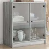 Image de vidaXL Armoire latérale avec portes en verre sonoma gris 68x37x75,5 cm 836425