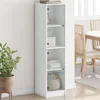 Image de Buffet avec portes en verre blanc 35x37x142 cm