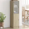 Image de vidaXL Buffet avec Portes en Verre, Armoire Latérale avec Rangement, Meuble de Salon Salle de Séjour Intérieur, Moderne, Chêne Sonoma