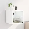 Image de vidaXL Table de Chevet avec Porte en Verre, Armoire Latérale avec Compartiment, Table de Nuit, Table d'Appoint, Meuble de 836462