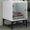 Image de vidaXL Table de Chevet avec Porte en Verre, Armoire de Lit avec Rangement, Table de Nuit, Armoire de Nuit Chambre à Coucher, 836518