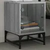 Image de vidaXL Table de Chevet avec Porte en Verre, Armoire de Lit avec Rangement, Table de Nuit, Armoire de Nuit Chambre à Coucher, 836528