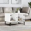 Image de vidaXL Table Basse avec Portes en Verre, Bout de Canapé avec Rangement, Table d'Appoint Salon Salle de Séjour Intérieur, 836539