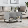 Image de vidaXL Table Basse avec Portes en Verre, Bout de Canapé avec Rangement, Table d'Appoint Salon Salle de Séjour Intérieur, 836542