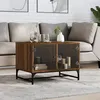 Image de vidaXL Table Basse avec Portes en Verre, Bout de Canapé avec Rangement, Table d'Appoint Salon Salle de Séjour Intérieur, 836545