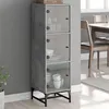 Image de Buffet avec portes en verre gris béton 35x37x120 cm