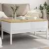 Image de vidaXL Salontafel FLORO 99x55,5x45 cm massief grenenhout wit374018