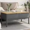 Image de Table basse FLORO gris 99x55,5x45 cm bois massif de pin