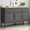 Image de Buffet FLORO gris 114x43x74 cm bois massif de pin