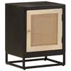 Image de vidaXL Table de Chevet, Armoire de Chevet avec Pieds, Table de Nuit, Meuble de Rangement Chambre à Coucher, Noir Bois Massif 371999
