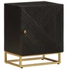 Image de Table de chevet noir 40x30x50 cm bois massif manguier et fer