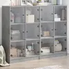 Image de vidaXL Bibliothèque avec portes gris béton 136x37x109 cm3206513