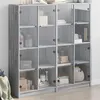 Image de vidaXL Bibliothèque avec Portes, Armoire à Livres avec Poignées, Meuble avec Compartiments de Salon Intérieur, Moderne, Sonoma Gris 3206522