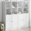 Image de Bibliothèque avec portes blanc 136x37x142 cm bois d ingénierie