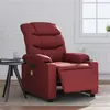 Image de Fauteuil de massage inclinable électrique rouge bordeaux
