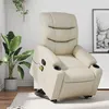 Image de vidaXL Fauteuil de massage, relaxation similicuir crème