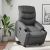 Image de vidaXL Fauteuil de massage, relaxation similicuir gris