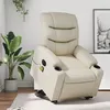 Image de vidaXL Fauteuil de relaxation, massage, inclinable électrique similicuir crème