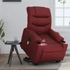 Image de vidaXL Fauteuil de relaxation, massage, inclinable électrique similicuir bordeaux