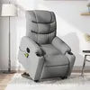 Image de vidaXL Fauteuil de relaxation, massage, inclinable électrique réglable tissu gris clair