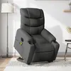 Image de vidaXL Fauteuil de relaxation, massage, inclinable électrique réglable tissu gris foncé