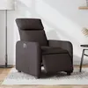 Image de vidaXL Fauteuil réglable électrique tissu marron foncé