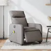 Image de vidaXL Fauteuil de massage, relaxation électrique réglable tissu taupe