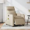 Image de vidaXL Fauteuil de massage, relaxation électrique réglable tissu crème