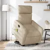 Image de vidaXL Fauteuil de massage, relaxation tissu crème