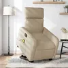Image de vidaXL Fauteuil de relaxation, massage, inclinable électrique réglable tissu crème