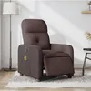 Image de vidaXL Fauteuil de massage, relaxation électrique réglable tissu marron foncé