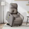 Image de vidaXL Fauteuil de massage, relaxation tissu taupe