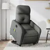 Image de vidaXL Fauteuil de relaxation, massage, inclinable électrique réglable tissu gris foncé