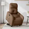 Image de vidaXL Fauteuil de relaxation, massage, inclinable électrique réglable tissu marron