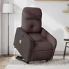Image de vidaXL Fauteuil de relaxation, massage, inclinable électrique réglable tissu marron foncé