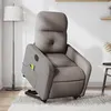 Image de vidaXL Fauteuil de relaxation, massage, inclinable électrique réglable tissu taupe