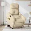 Image de vidaXL Fauteuil de relaxation, massage, inclinable électrique réglable tissu crème