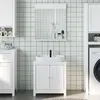 Image de vidaXL Meubles de salle de bain 2 pcs BERG blanc bois de pin massif