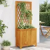 Image de vidaXL Jardinière avec treillis 55x29,5x132 cm bois massif d'acacia, jardinière de jardin, jardinière de patio, boîte à 364900