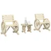 Image de vidaXL Salon de Jardin 3 pcs, Sièges avec Dossier et Accoudoirs, Ensemble de Meubles, Mobilier de Terrasse Patio, Bois de 3207129