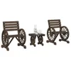 Image de vidaXL Salon de Jardin 3 pcs, Sièges avec Dossier et Accoudoirs, Ensemble de Meubles, Mobilier de Terrasse Patio, Bois de 3207130