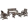 Image de vidaXL Salon de Jardin 4 pcs, Sièges avec Dossier et Accoudoirs, Ensemble de Meubles, Mobilier de Terrasse Patio, Bois de 3207132