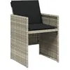 Image de 4 Chaises de jardin vidaXL avec coussins gris clair résine tressée